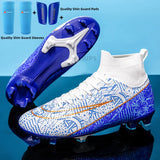 Professional Football Boots Men's Soccer Shoes Boys Soccer Cleats Outdoor Training Sport Kids Football MartLion 116 white AG pads Eur 32 