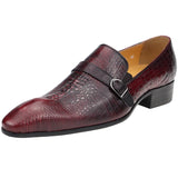 Men's Loafer Purely Handmade Genuine Cow Leather Shoes Sapato Social Formal Wedding MartLion Red 39 