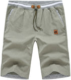 Casual Shorts Soft Sweatpants men's Breathable Clothing Twill Pants Elastic Summer Clothes Drawstring Mart Lion Graygreen 32 