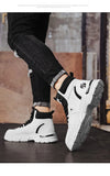 White Winter Work Short Boots for Men British Motorcycle Boots Outdoor Sports Casual Shoes MartLion
