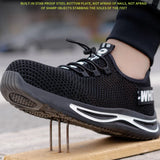 Summer Safety Shoes Sneakers For Men's Breathable Lightweight Industrial Work Boots Anti-smashing Steel MartLion   
