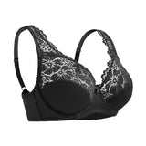 Women's Bra  Lingerie  Bras Floral Lace Underwire Brassiere Tops  Female Underwear MartLion Black 75D 