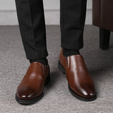 Slip on Men's Shoes Wedding Party Office Casual Dress Summer Breathable Vent Leather Mart Lion   