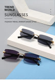 Rimless Sunglasses Rectangle Popular Women Men's Shades Small Square Summer Traveling MartLion   