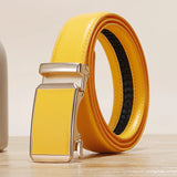 Golden Automatic Buckle Belt Men's and Women Universal Casual Red Blue Green Black White Female Waistband MartLion   