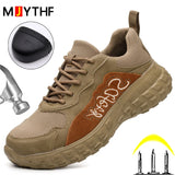 Design Work Sneakers Steel Toe Cap Safety Shoes Men's Anti-smash Anti-puncture Work Boots Light Breathable Protective MartLion - Mart Lion