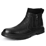 British Style Men's Interview Formal Boots High-end Short Winter Trend High Top Shoes MartLion Black-3 46 