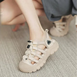 3.5cm Soft Soled Genuine Leather Round Toe Sandals Contoured Loafer Ladies Summer Cozy Shoes MartLion   