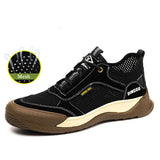 Summer Work Safety Shoes Men's Hollow Out Breathable Steel Toe Boots Women Indestructible Anti-smashing Protective Sneakers MartLion Black Hollow 43 