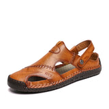  Men's Leather Sandals Summer Beach Sandals Outdoor Casual Sneakers Classic MartLion - Mart Lion