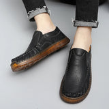Golden Sapling Loafers Men's Casual Shoes Retro Leather Flats Party Moccasins Leisure Formal Footwear MartLion   