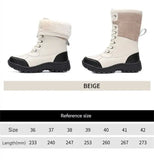 Women's Snow Boots Rubber Ducks Winter Warm Plush Lined Waterproof Platform Shoes High-barreled Mujer MartLion   