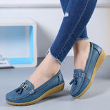 Summer Spring Slip On Flats Shoes Women Flat Casual Ladies Mocassin Femme Moccasins Breathable Zapatos Planos Mart Lion LightBlue 37 