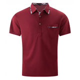 Men's Short sleeved Polo Shirt Summer European and American Street Casual Pocket Lapel Top Men's MartLion   