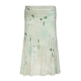 Retro Floral Print Skirts Low Waisted  Chic Mermaid Skirts for Women MartLion green M 