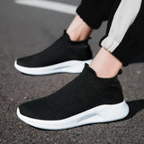 Slip-On Men's Shoes Light Walking Casual Breathable Unisex Women Loafers Black Hombre MartLion   