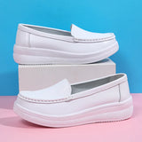 Women Flat Shoes Summer Tendon Bottom Women Loafers Lightweight Slip on White Casual Sports Shoes Hollow MartLion 41 white3