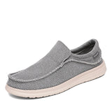 Men's Canvas Shoes Breathable Casual Men's Loafers Lightweight Boat Outdoor Vulcanize Sneakers MartLion Gray 7 