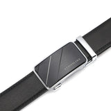 Men's Formal Genuine Leather Click Belt 1.5 "Width MartLion Black 105CM 