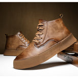 Men's Boots Outdoor Comfy Leather Classic Autumn Shoes Casual Mart Lion   