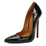 High Heels Shoes Women Pumps Large White Stiletto Heel Patent Leather Office Wedding Shoes Hey MartLion