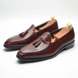 Leather Wedding Dress Shoes Elegant Tassel Loafers for Men MartLion   