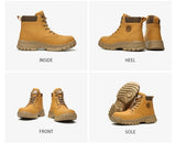  high top waterproof work shoes with steel toe anti puncture yellow work shoes men's anti scalding work boots safety woman MartLion - Mart Lion