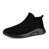 Slip-On Men's Shoes Light Walking Casual Breathable Unisex Women Loafers Black Hombre MartLion All black 43 