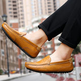 Man Leather Shoes Loafers Summer  Outdoor Casual Driving Shoes MartLion   