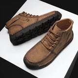 Men's Designer Leather Shoes Handmade Luxury Leisure Casual Moccasin Ankle Boots Non-slip MartLion   