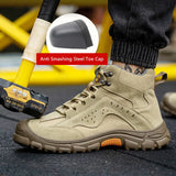 winter work shoes with steel toe high top work safety sneakers anti puncture warm protective anti slip winter work boots MartLion   