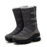 Women's Boots Anti-slip Waterproof Winter Snow Outdoor Thick Bottom Winter Shoes Thick Plush Medium Platform MartLion GRAY 42 