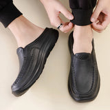Summer Outdoor Men's Slippers Breathable Leather Shoes Casual Slippers Waterproof Non-slip MartLion   