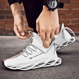  Men's Running Shoes Waterproof Leather Sneakers Unique Blade Sole Cushioning Outdoor Athletic Jogging Sport Mart Lion - Mart Lion