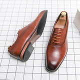 Luxury Men's Shoes Casual Pointed Oxford Wedding Leather Dress Gentleman Office MartLion   