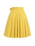 Women Summer Midi Long Skirt Solid Elegant Waist MartLion   