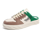 Fujeak Casual Walking Shoes Lightweight Slippers Summer Breathable Mesh Men's Non-slip Slippers Mart Lion Green 39 