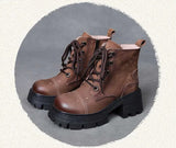Suede Cow Leather Moccasins Rubber Soled Lofers Women Ankle Boots Chunky Sneaker Shoes MartLion
