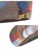 Stylish Berets Hats Multicolor Plaid Herringbone Caps Men's Women MartLion   