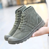 Autumn Early Winter Boots Men's Canvas Shoes High top Casual MartLion Army green 8 