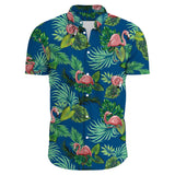 Flower Casual Men's Shirts Print With Short Sleeve For Korean Clothing Floral MartLion   