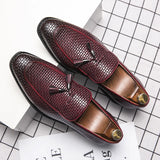 Luxury Loafers Slip-on Fringed Leather Shoes Woven Moccasin High-end British Style Thick Bottom Pointed Toe Designer MartLion   