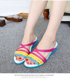 Women Sandals Summer Candy Color Women Shoes Peep Toe Stappy Beach Valentine Rainbow Clogs Jelly Flats Mart Lion   