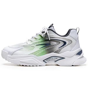 Breathable Mesh Shoes Lightweight Running Men's Casual Sneakers Non-slip Vulcanized MartLion white green 39 