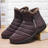 Men's Boots Snow Fur Man Shoes Cotton Shoes Keep Warm Boots Male Platform Sneakers Winter Men's Work Shoes Footwear MartLion