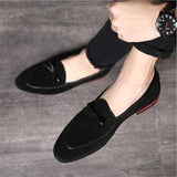 Men's Casual Shoes with Bowknot Genuine Suede Leather Trendy Party Wedding Loafers Flats Driving Moccasins Mart Lion   