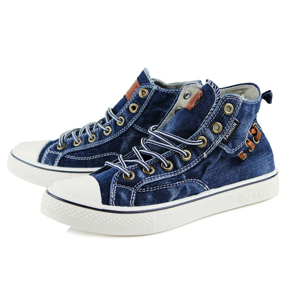 Denim Shoes Women Sneakers High top Thick Sole Ladies MartLion   