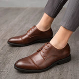 Classic Italian Style Career Office Leather Shoes Pointy Toe Wedding Dress Shoes Men MartLion   