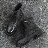 Men's English Style Thick Sole Design Men Boots  Layer Leather Casual Boots