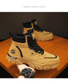 White Winter Work Short Boots for Men British Motorcycle Boots Outdoor Sports Casual Shoes MartLion